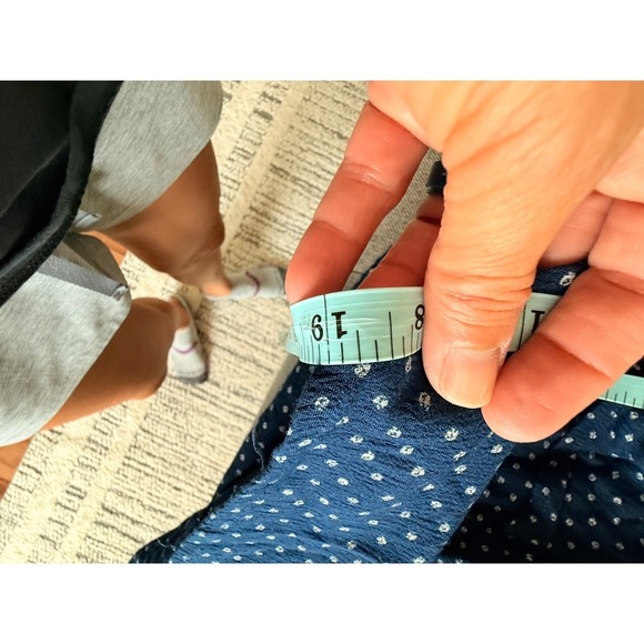 American Eagle Outfitters One Shoulder Top Blue Polka Dot Blouse Size S - Picture 4 of 5